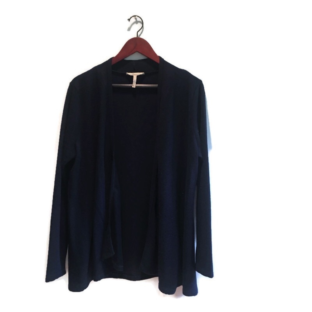 Eliana ribbed blue/green open front,cardigan,1/XL